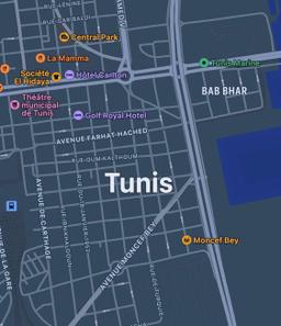 Map of Tunis